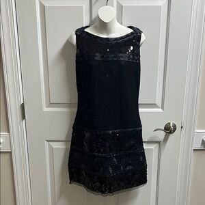 Etcetera Black Sequin Sleeveless dress size 4 NWOT 346